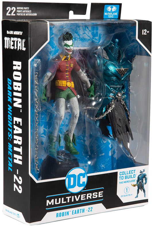 Mcfarlane Toys - Dc Multiverse - Robin Earth-22 (Dark Nights: Metal) Action Figure With Build-A Parts For 'The Merciless' Figure - Action Figure - The Hooded Goblin