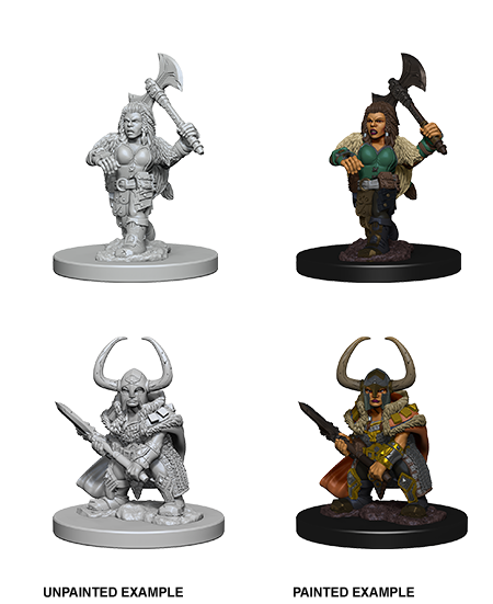 Dnd Unpainted Minis Wv 4 Dwarf Female Barbarian - Dungeons and Dragons - The Hooded Goblin