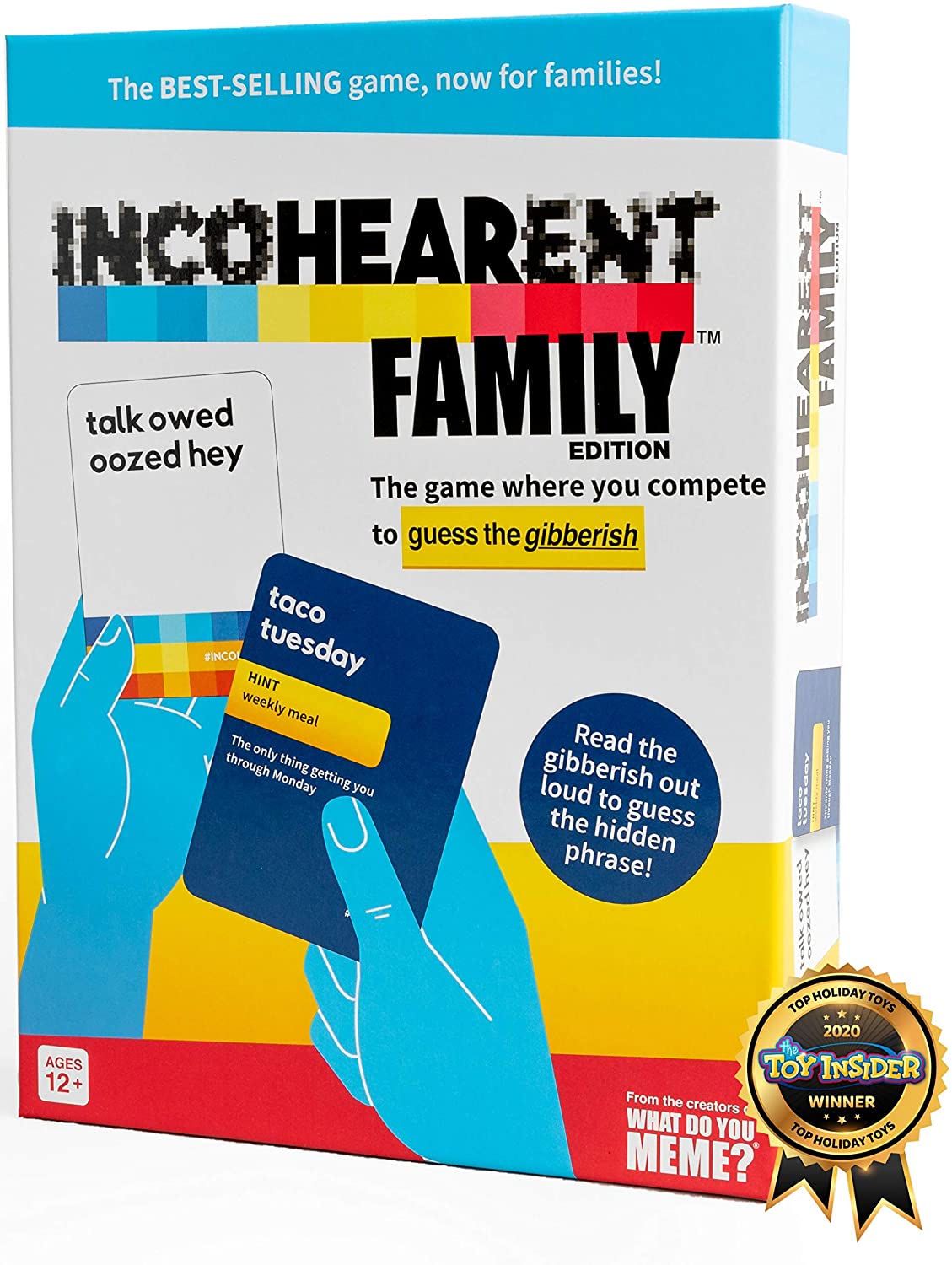 Incohearent Family Edition - The Family Game Where You Compete To Guess The Gibberish - By What Do You Meme? Family - Board Game - The Hooded Goblin