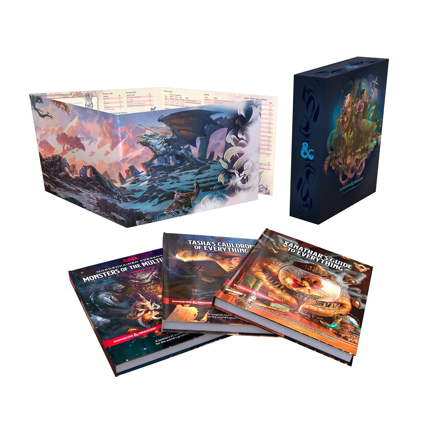Dungeons & Dragons Rules Expansion Gift Set (D&D Books) Regular Edition: Tasha's Cauldron of Everything + Xanathar's Guide to Everything + Monsters of the Multiverse + DM Screen