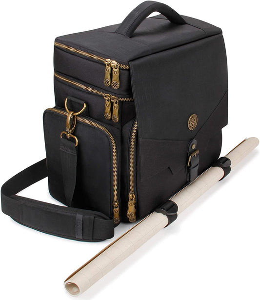 ENHANCE Tabletop RPG Adventurer's Bag - Dungeons & Dragons Travel Bag fits Player's Handbook, Dungeon Master's Guide & More - Padded Mini Figure Storage, Dice & Token Pockets (Fits 4-8 Books)