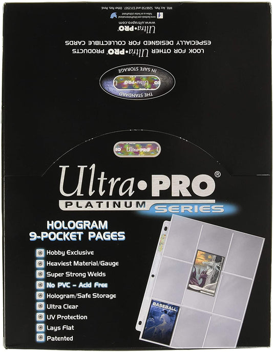 Ultra Pro Platinum Series:  9 Pocket Card Sleeve Pages (Box of 100)
