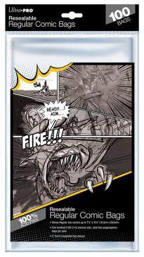 Regular Size 7-1/8" X 10-1/2" Resealable Comic Bags - Comic Supplies - The Hooded Goblin