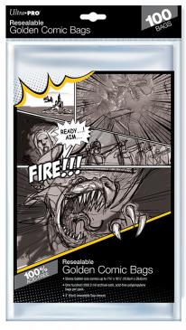 Golden Size 7-3/4" X 10-1/2" Resealable Comic Bags - Comic Supplies - The Hooded Goblin