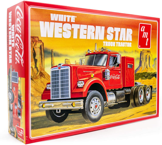 AMT White Western Star Semi Tractor (Coca Cola) 1:25 Scale Model Kit