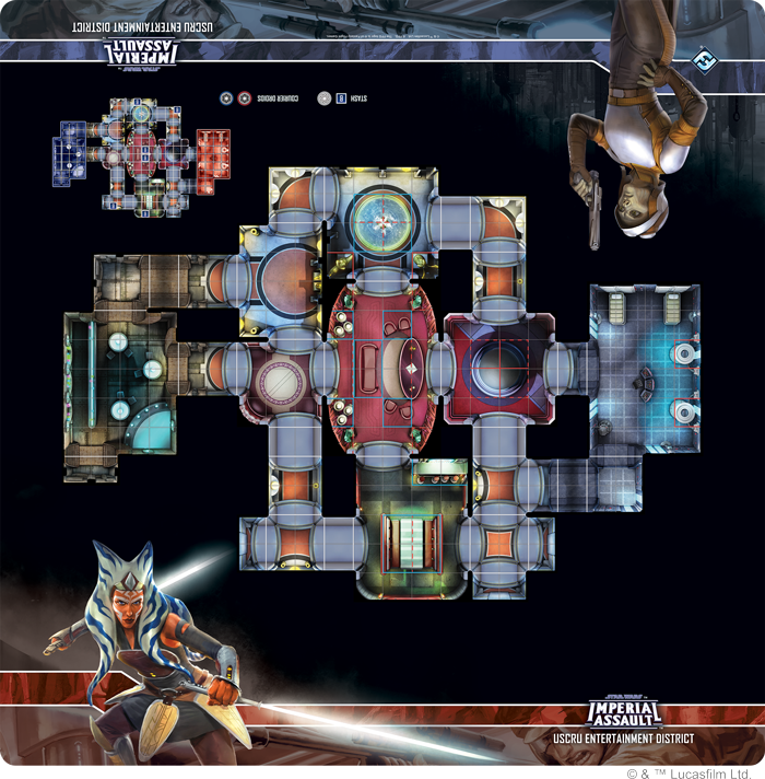 Star Wars Imperial Assault - Skirmish Map - Uscru Entertainment District - Imperial Assault - The Hooded Goblin