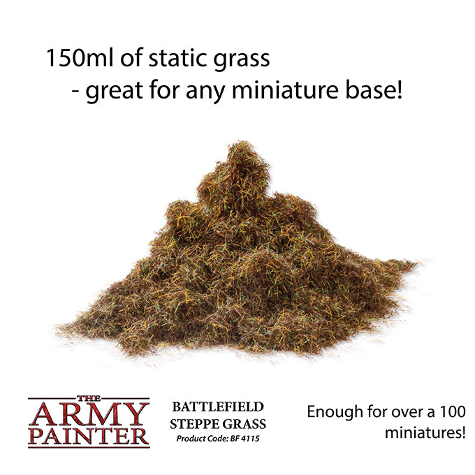 Army Painter Battlefields: Basing Static Steppe Grass - Hobby Supplies - The Hooded Goblin