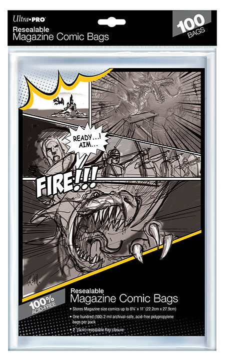 Ultrapro Magazine Size Resealable Comic Bags (100Ct) Pack - Comic Supplies - The Hooded Goblin