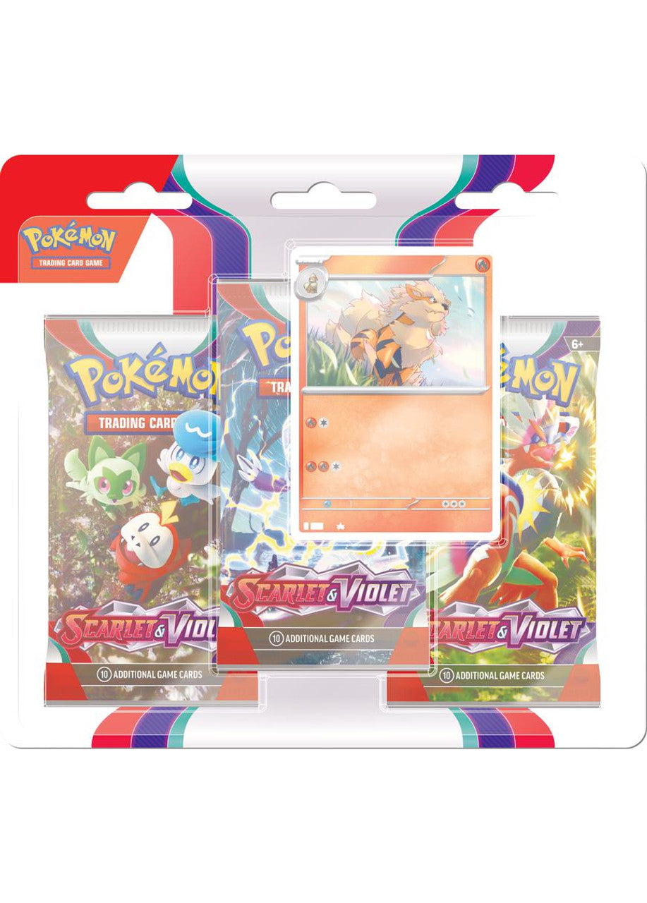 Pokémon TCG: Scarlet & Violet - Base Set - Blister Pack - Three Boosters - Arcanine Promo Card