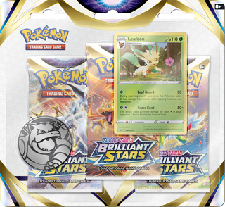 Pokémon TCG: Sword & Shield - Brilliant Stars - Blister Pack - Three Boosters - Leafeon Promo Card