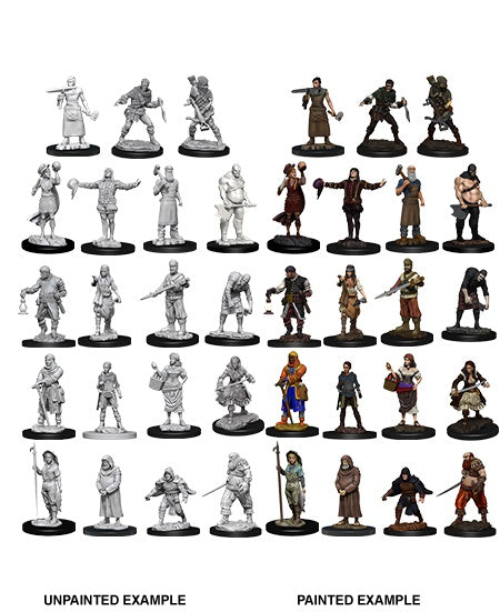 Wizkids Deep Cuts Unpainted Miniatures: Townspeople & Accessories - Roleplaying Games - The Hooded Goblin