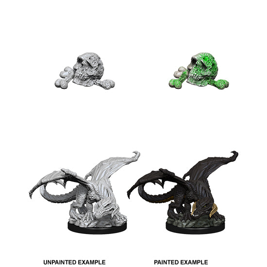 Dnd Unpainted Minis Wv10 Black Dragon Wyrmling - Roleplaying Games - The Hooded Goblin