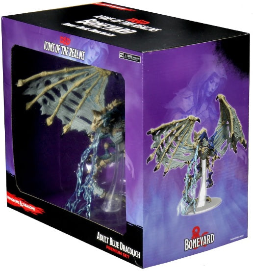 DND Icons 18: Boneyard Blue Dracolich - Miniature - The Hooded Goblin