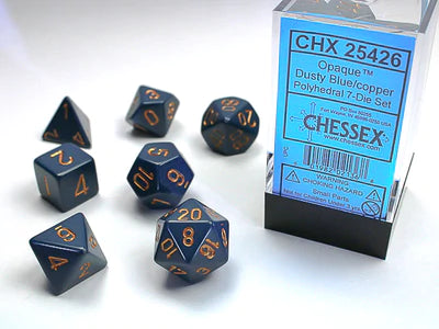 Chessex Opaque Dusty Blue/Copper 7-Die Set