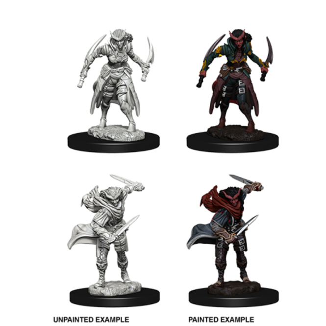 Dnd Unpainted Minis Wv 5 Tiefling Female Rogue - Dungeons and Dragons - The Hooded Goblin