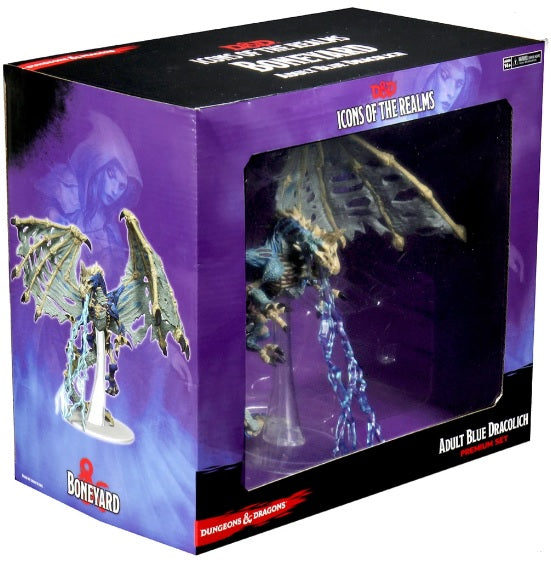 DND Icons 18: Boneyard Blue Dracolich - Miniature - The Hooded Goblin