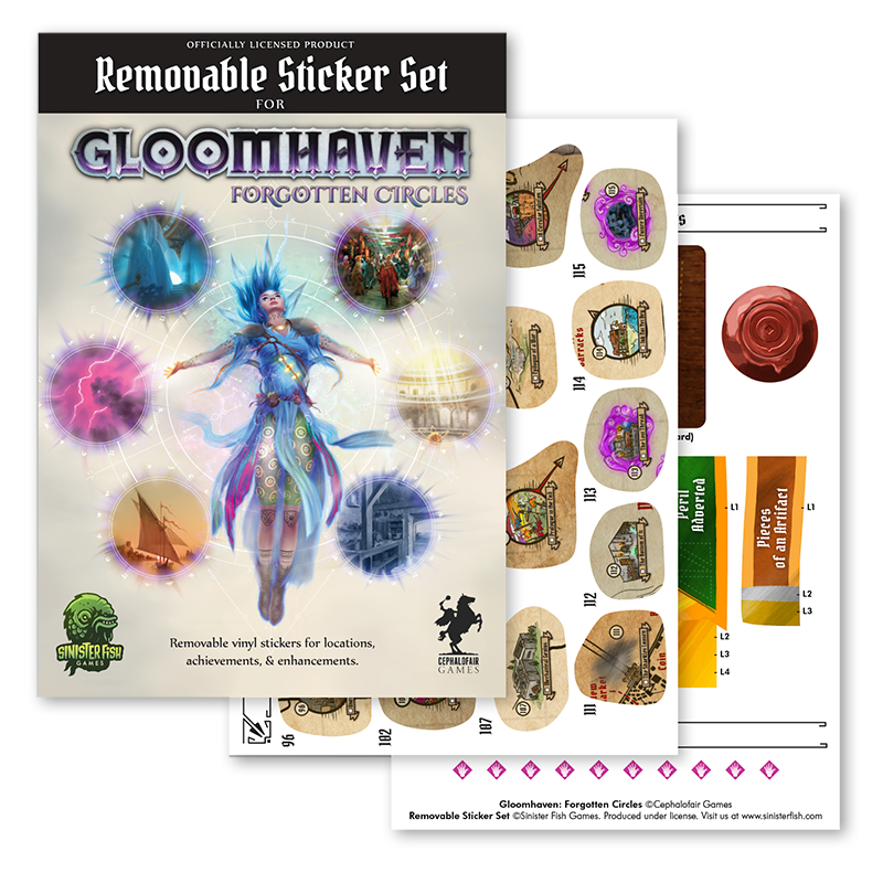 Removable Sticker Set For Gloomhaven: Forgotten Circles - Board Game - The Hooded Goblin