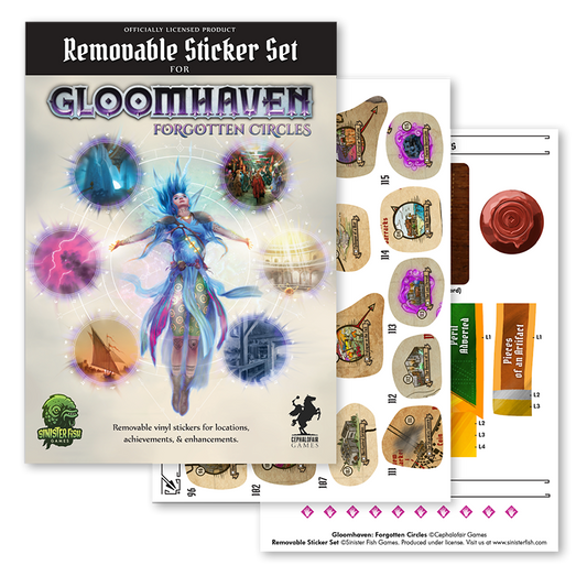 Removable Sticker Set For Gloomhaven: Forgotten Circles - Board Game - The Hooded Goblin