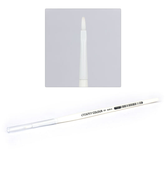 White Synthetic Base Brush (Medium) - Citadel Painting Supplies - The Hooded Goblin