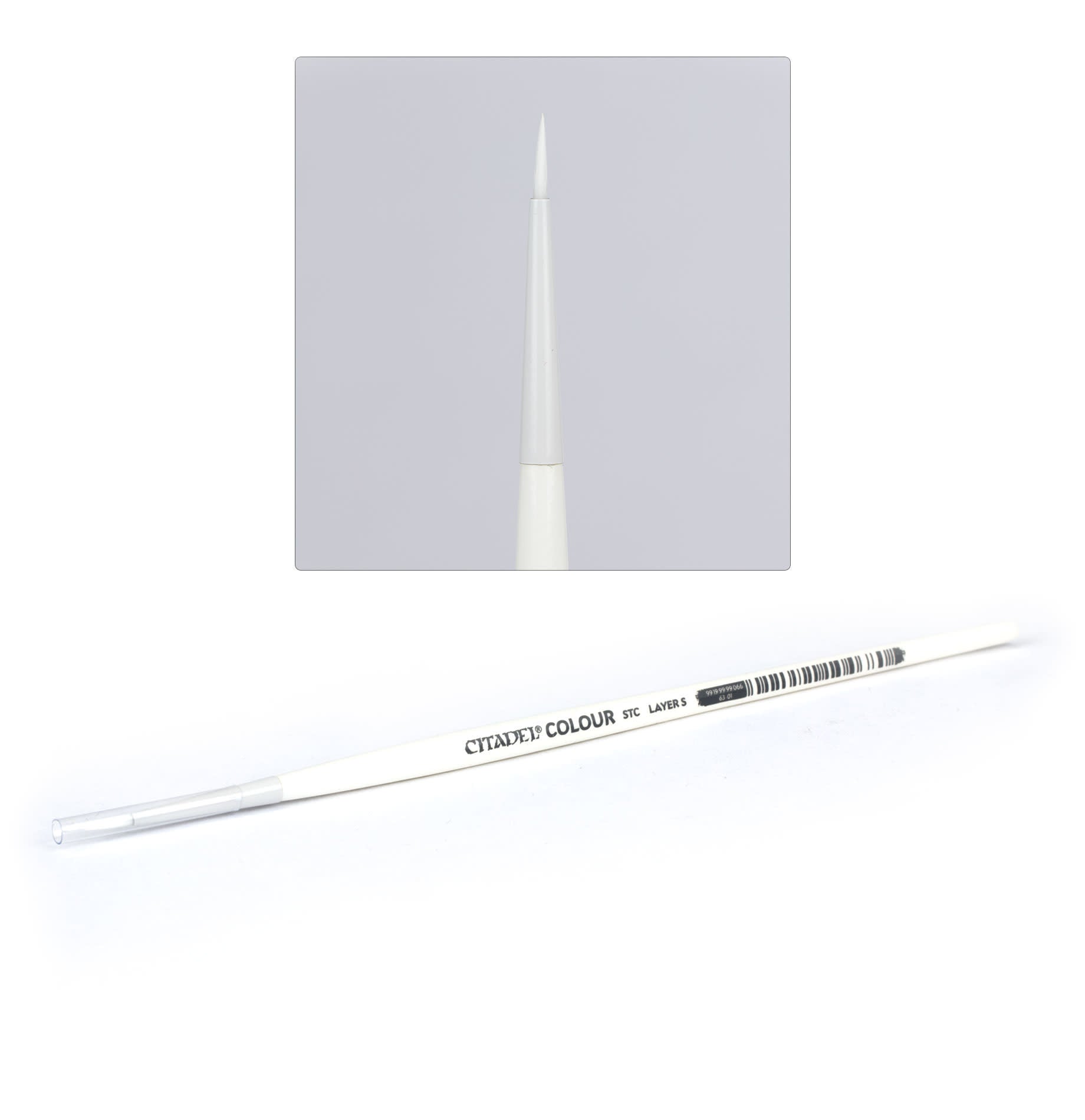 White Synthetic Layer Brush (Small) - Citadel Painting Supplies - The Hooded Goblin