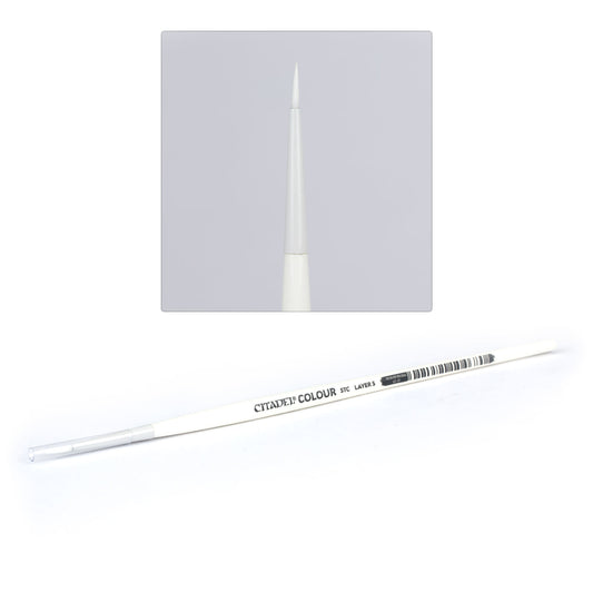 White Synthetic Layer Brush (Small) - Citadel Painting Supplies - The Hooded Goblin