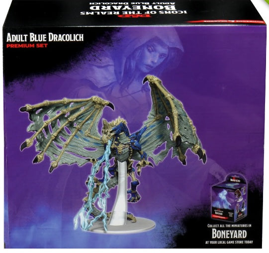 DND Icons 18: Boneyard Blue Dracolich - Miniature - The Hooded Goblin