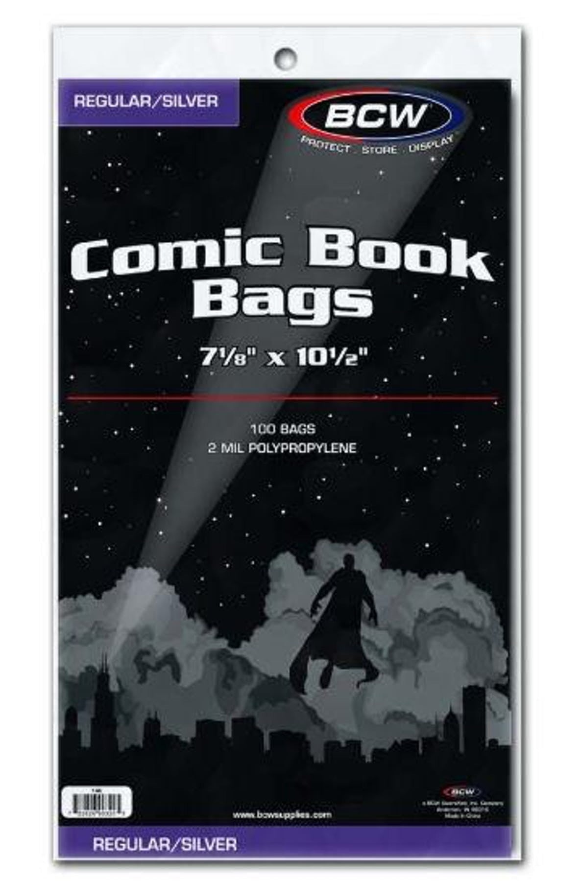 BCW Regular/Silver Comic Book Bags - Comic Supplies - The Hooded Goblin