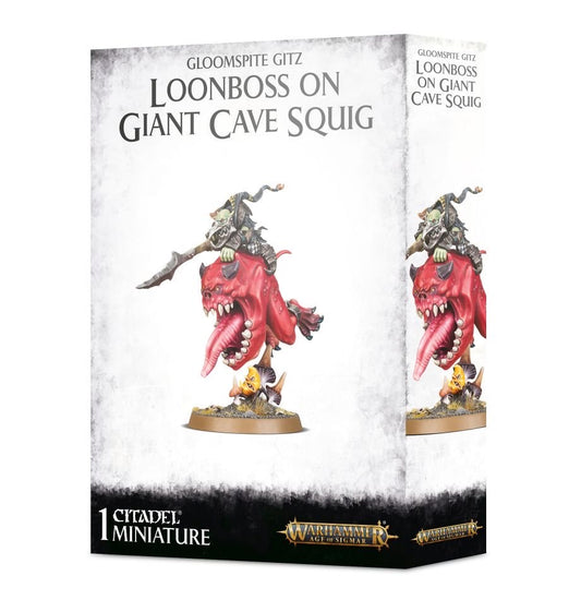 Gloomspite Gitz Loonboss On Giant Cave Squig - Warhammer: Age of Sigmar - The Hooded Goblin