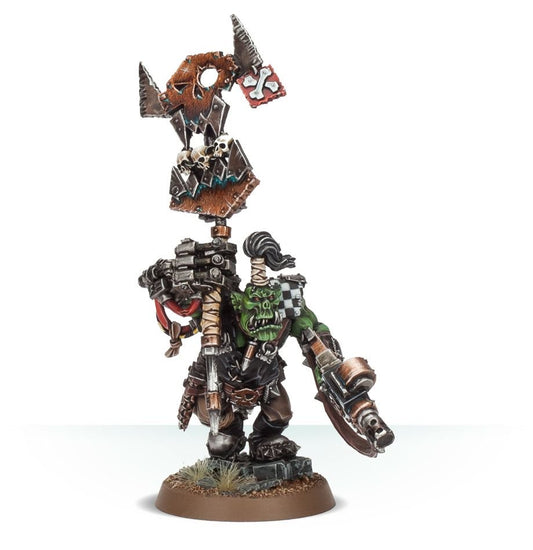 Warhammer 40K: Ork Nob With Waaagh! Banner - Warhammer: 40k - The Hooded Goblin