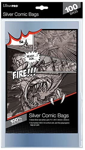 Ultra Pro Comic Bags, Silver Age, 100 Count - Comic Supplies - The Hooded Goblin