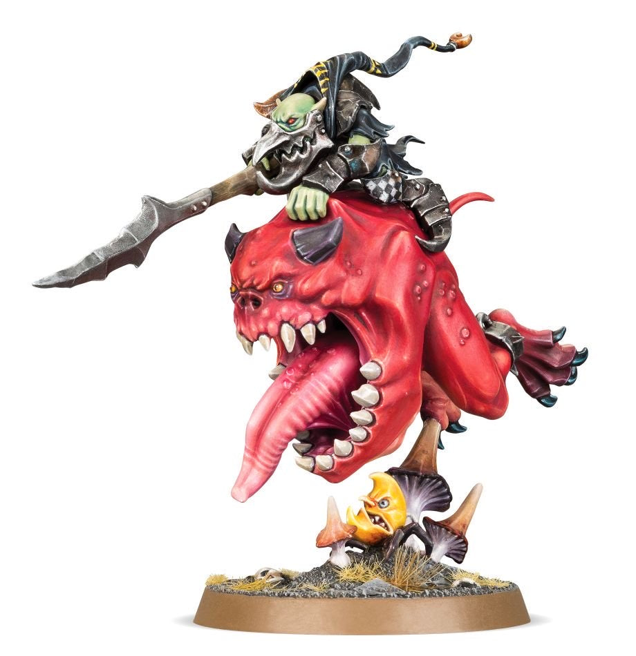 Gloomspite Gitz Loonboss On Giant Cave Squig - Warhammer: Age of Sigmar - The Hooded Goblin