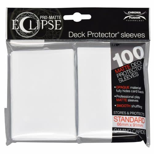 White Sleeves - Ultra Pro Eclipse 100Ct Pro Matte - Card Game Supplies - The Hooded Goblin