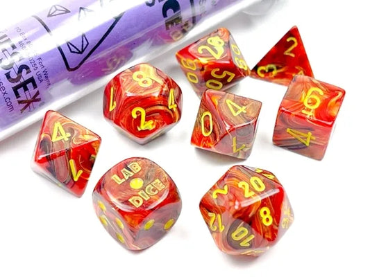 Chessex (30050): Polyhedral 7-Die Set: Underworld/Yellow