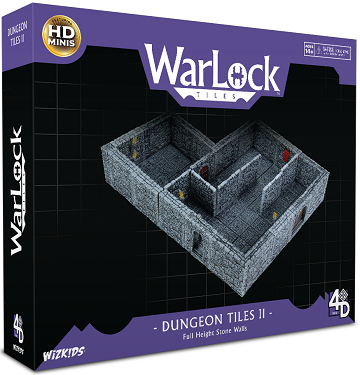 Warlock Dungeon Tiles Ii: Full Height Stone Walls - Roleplaying Games - The Hooded Goblin