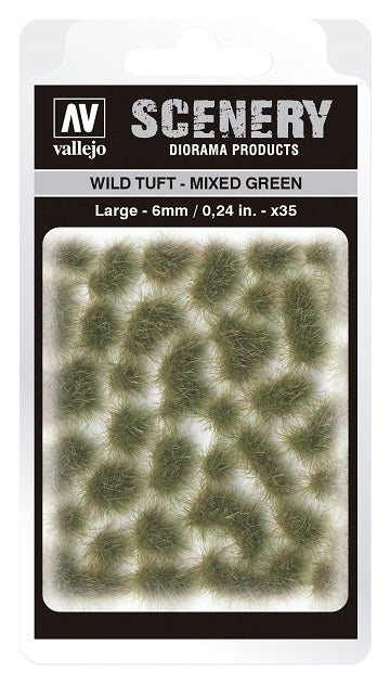 VALLEJO: SCENERY LARGE WILD TUFT MIXED GREEN - Hobby Supplies - The Hooded Goblin