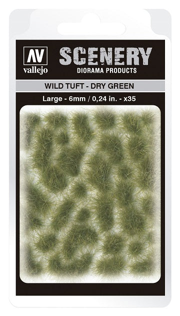 VALLEJO: SCENERY LARGE WILD TUFT DRY GREEN - Hobby Supplies - The Hooded Goblin