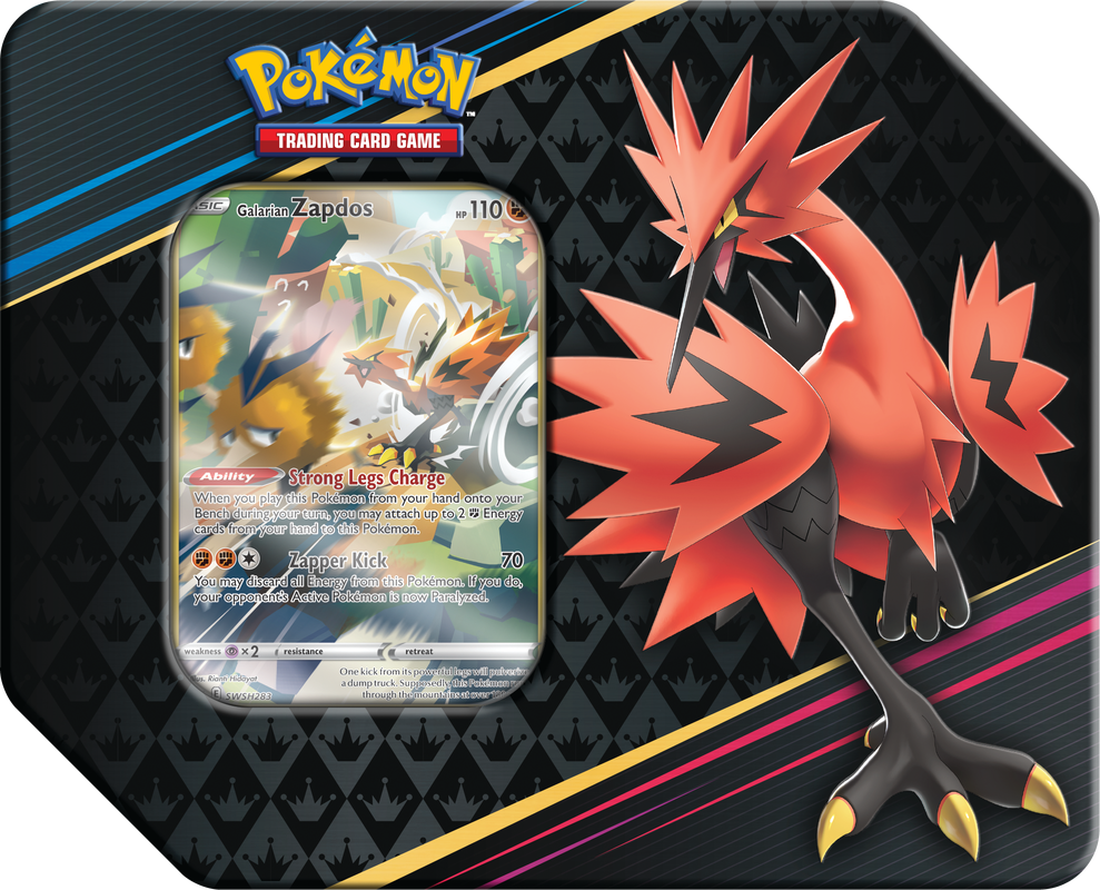 Pokémon TCG: Sword & Shield - Crown Zenith Galarian Tin - Zapdos