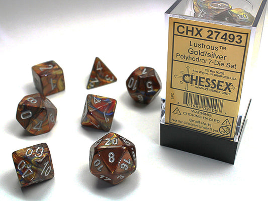 Chessex Lustrous Gold/Silver 7-Die Set