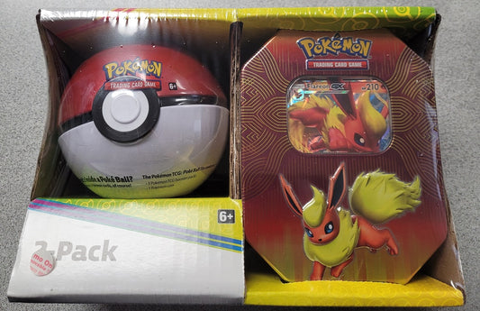 POKEMON POKE BALL AND FLAREON TIN