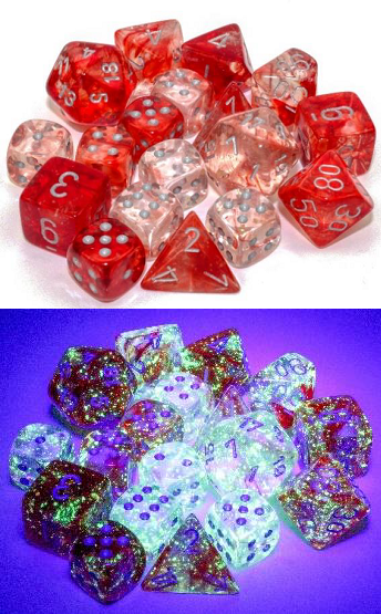 Chessex Nebula Red/silver 7-Die Set