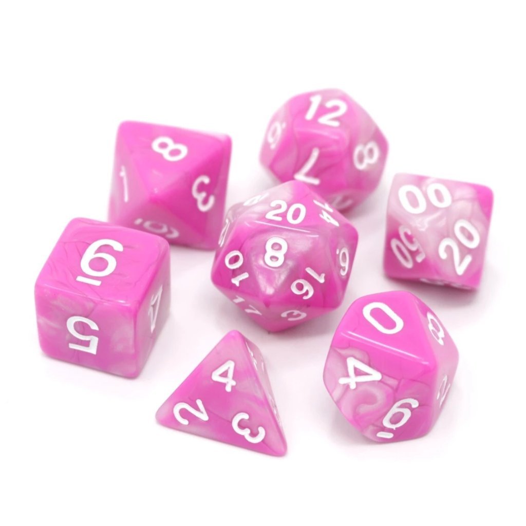 Poly Rpg Set - Tickled Pink - Dice - The Hooded Goblin