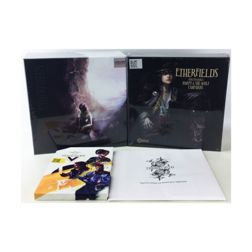Awaken Realms Board Game Etherfields + Harpy & She-Wolf Campaigns +Ex Fortitudine Veritas ISS Vanguard